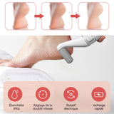 Rapeuse pieds electrique anti-callosités vitesse réglable multifonction sans fil ponceuse pieds râpe à pieds pédicure electrique