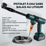 Nettoyeur haute pression sans fil 6en1 nettoyeur haute pression pistolets à eau haute pression à batt 5m tuyau et buse d'extension