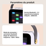 Machine de karaoké haut-parleur bluetooth 2000mAh avec 1 micro bluetooth5.3 portable lumières colorées machine de karaoké portable