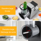 Coupe Légumes Électrique 6x34x17cm Acier inoxydable 150W Cartouche à 5 lames Multifonctionnel Facile à utiliser Silencieux noir