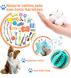 Jouets pour chien, jouets en coton naturel non toxique 20 pièces, jouets à mâcher durables pour chiens de petite et moyenne taille
