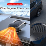 hauffage de voiture 13,3x5x7cm air froid et chaud rotatif à 360 degrés dégivrage et désembuage chauffage réchauffeur de voiture
