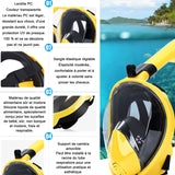 Masque de plongée 12cm supérieur à distance entre les yeux et le menton 22cm longueur du tube masque de natation masque de plongée