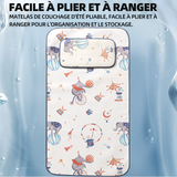Matelas à eau glacée 65x120cm fibre de polyester peut être lavé en machine tapis de glace soie matelas de couchage d'été pliable