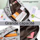 Sac à dos scolaire 43x30x14cm cartoon cat unicorn poids réduit protection épaule out of office sac à dos sac a dos loisir gris