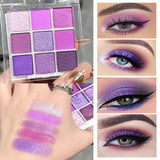 palette de fards à paupières 9 couleurs portable étanch et résistant à la transpiration palette d'ombres à paupières pour la scène
