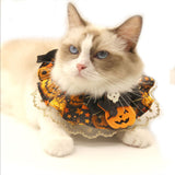 Collier en dentelle pour animaux de compagnie, écharpe à broche réglable, accessoires pour chat, nouvelle collection Halloween