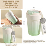 Tasse à café 400ml tasse thermos acier inoxydable tasse à café isotherme tasse à café avec doublure céramique fête de voyage