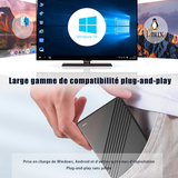 Disque dur externe 750GB USB 3.0 disque dur externe mobile storage 5400 tr/min Système de support Windows/OS/Linux aluminium noir