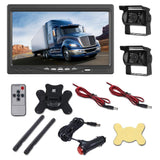 Caméra de recul-2PCS Écran HD sans fil de 7pouces Double entrée vidéo Caméra étanche et anti-choc Compatible avec différents modèles