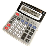 Grande calculatrice solaire de bureau multifonction, double alimentation, calculatrice d'addition et de soustraction continue