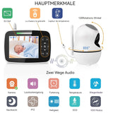 Babyphone Écran de 3,5 pouces Caméra avec fonction secouant la tête Interphone vocal avec vision nocturne Moniteur vidéo pour bébé