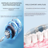 Brosse à dents électrique 200mah IPX6 5 modes jet dentaire hydropulseur portable avec 2 têtes de brosse,nettoyage,miroir buccal