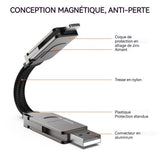 Mini câble de connexion en alliage de zinc 60w 6 en 1 multifonctionnel portable câble USB multi embout charge rapide câble USB