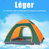 Tente de plage 200x150x115cm 3-4 personnes Tissu oxford tente anti uv tente familiale avec 8 piquets de sol et 4 cordes coupe-vent