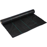 Toile de Paillage tissu imperméable résistant à l'herbe pour verger de jardin 3x15m PP tissu résistant à l'herbe polyvalent noir