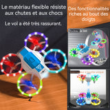 Jouet Volant 2.4GHZ Télécommande résistante aux chutes Commande vocale Hoverable Portable Lumières colorées Mini drone pour enfants