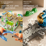 Circuit voiture enfant 132 pcs DIY train électrique avec lumière piste multicouche piste de course pour 4-6 ans garçons et filles