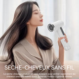 Sèche-cheveux rechargeable USB 200w 100 000 tr/min 3 réglages de température sèche-cheveux professionnel pour famille voyage