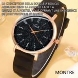 Montre quartz pour femme ensemble 5 pièces cadeaux élégant et simple ensemble montre et bracelet couleur or avec cadrant noir