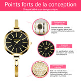 offret cadeau montre femme 4 pièces ensemble de cadeaux pour femme ensemble montre et bracelet montres à quartz élégant stylé