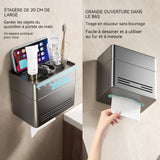 Boite à mouchoir 20x12x17cm boîte de rangement multifonctionnelle pour mouchoirs de salle de bain avec 3 niveaux d'espace stockage
