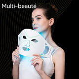 Masque facial instrument de beauté 100 perles de lampe matériau en silicone 7 modes et réglages multiples blanchiment portable