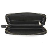 Portefeuille en cuir véritable tissé style gaufré à la mode urbain, simple longue pochette fente multi-cartes sac à monnaie