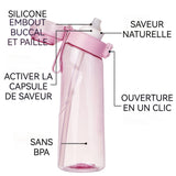Bouteille d'eau de 650 ml de grande capacité avec diverses capsules de saveur de fruits matériau sûr facile à transporter étanche