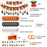 Ballon 59 pcs Drapeau de décoration d'Halloween Ensemble de fête fête à thème d'Halloween Contient une variété d'accessoires