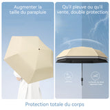 Parapluie plié en trois ouverture et fermeture touche poids ultra-léger ensoleillé ou pluvieux protection solaire parapluie anti