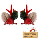 2 paires d'épingles à cheveux mignonnes, en bois marron de noël, oreilles d'élan, décoration de fête, cadeaux de noël