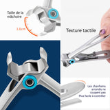 oupe Ongle Pied Acier inoxydable avec de l'ongle pour Hommes et Femmes Grandes pinces manucure Coupe-ongles de taille argenté