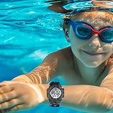 Montre pour enfant avec affichage lumineux bracelet en silicone alarme lumineuse LED montre de sport numérique de plein air verte