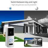Portier visuel WiFi   Interphone visuel  Vision nocturne HD  Détection de mouvement PIR Sonnette à distance WiFi Angle de vue de 166