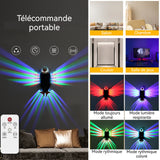 Applique murale LED en forme d'aigle 8 couleurs avec télécommande et détecteur de mouvement 180 degrés rechargeable lampe murale
