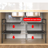 Fournitures de cuisine à Double couche à 8 planches, étagère de rangement rétractable sous l'évier, armoire à couches