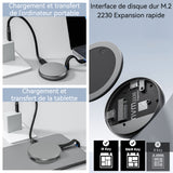 Boîtier ssd nvme m2 10gbps avec fonction chargeur magnétique 100w adaptateur de boîtier portable boîtier de disque pour 2203