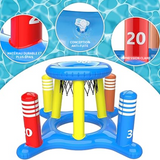 erceau de basket-ball gonflable avec 8 anneaux lancer jouet piscine set panier de basket flottant eté jeu de jouets pour enfants