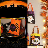 Ensemble de cinq décorations d'Halloween, sac à bonbons non tissé fantôme mignon, sac à bonbons pour maternelle Halloween