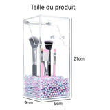 Organisateur de Bureau 21 cm Matériau PS transparent Conception étanche et anti-poussière Choix de rangement idéal pour les filles