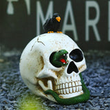 Décoration de crâne d'Halloween 13*18.5*19cm  Peint à la main  Divers éléments décoratifs  Convient à la décoration d'Halloween