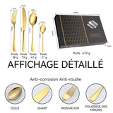 ouverts de table 24 pcs pour 6 Personnes Ensemble de Ménagère Couverts Table Acier Inoxydable Comprend Couteau Fourchette Cuillère