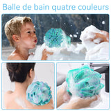 Boule de bain 4PCS 14cm 75g boule de bain en ruban dégradé de couleurs doux et résistant mousse riche durable bonne élasticité