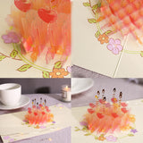 arte de voeux 13x15,5cm carte de vœux tridimensionnelle anniversaire gâteau en cristal carte cadeau haut de gamme carte postale
