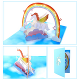 arte de voeux 18x13cm souhaits de vacances licorne sculpture en papier tridimensionnelle cadeau de vacances message carte postale