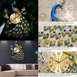 Horloge murale 75x65 cm epaisseur 15 mm ou plus matériau de la plaque en aluminium métallique forme de paon pointeur numéro horloge