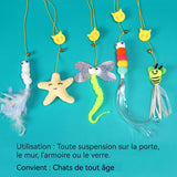 jouets suspendus pour chats 5PCS à suspendre à la porte pour animaux de compagnie en corde élastique résistante aux morsures