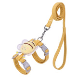 Laisse pour animaux de compagnie spéciale pour empêcher toute fuite corde de traction réglable pour la poitrine et le dos jaune