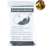 Couverture thermique 210x130CM, portable, multifonctionnelle, pour l'extérieur, couverture d'urgence dorée simple face
